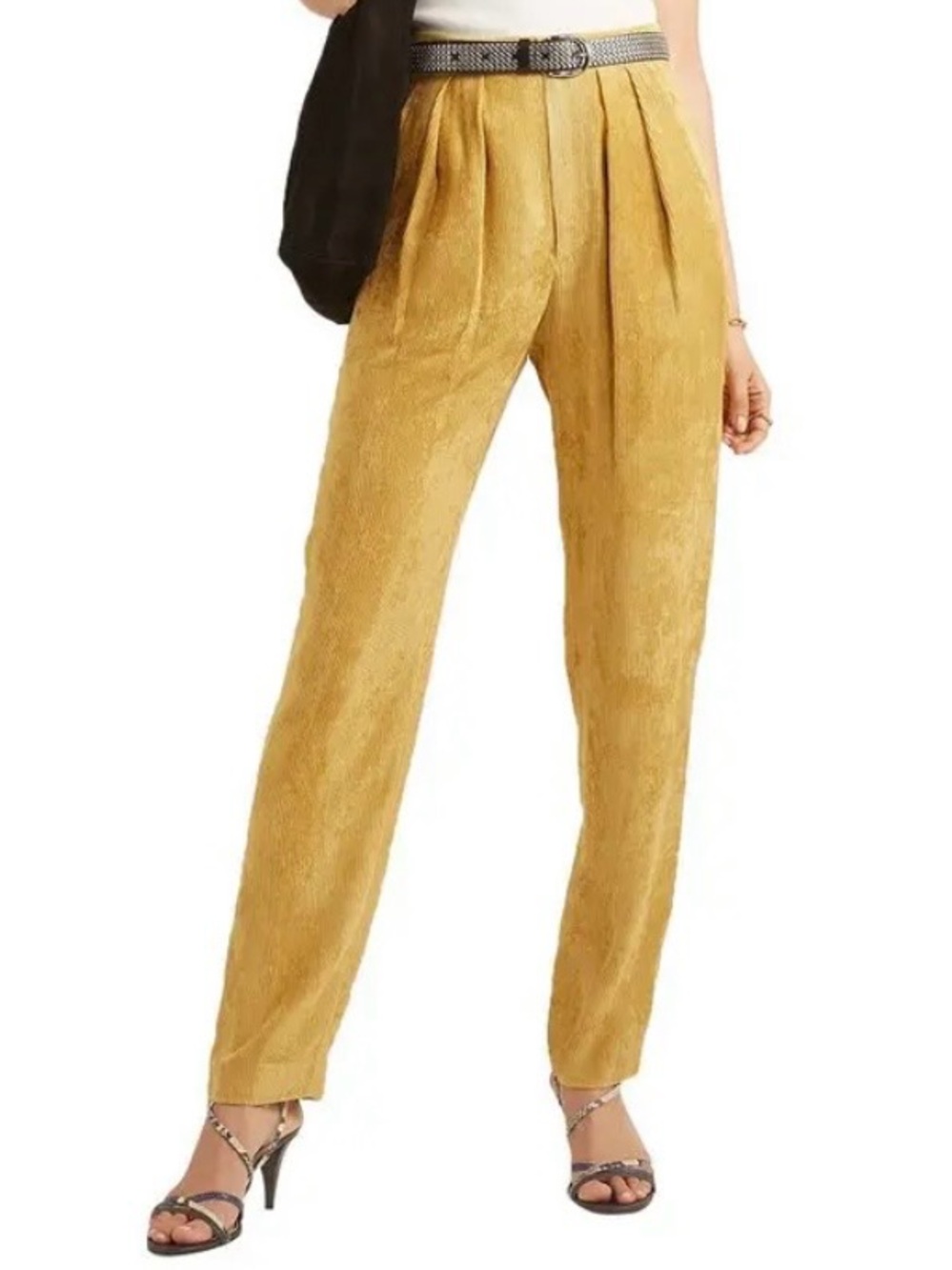 Isabel Marant Fany High Rise Pleated Corduroy Velvet Pants 0 NWOT